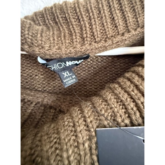 Fashion Nova Off Shoulder Sweater Dress Olive Green Size XL - Picture 4 of 8